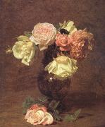 Henri Fantin-Latour White and Pink Roses (nn03) Norge oil painting reproduction